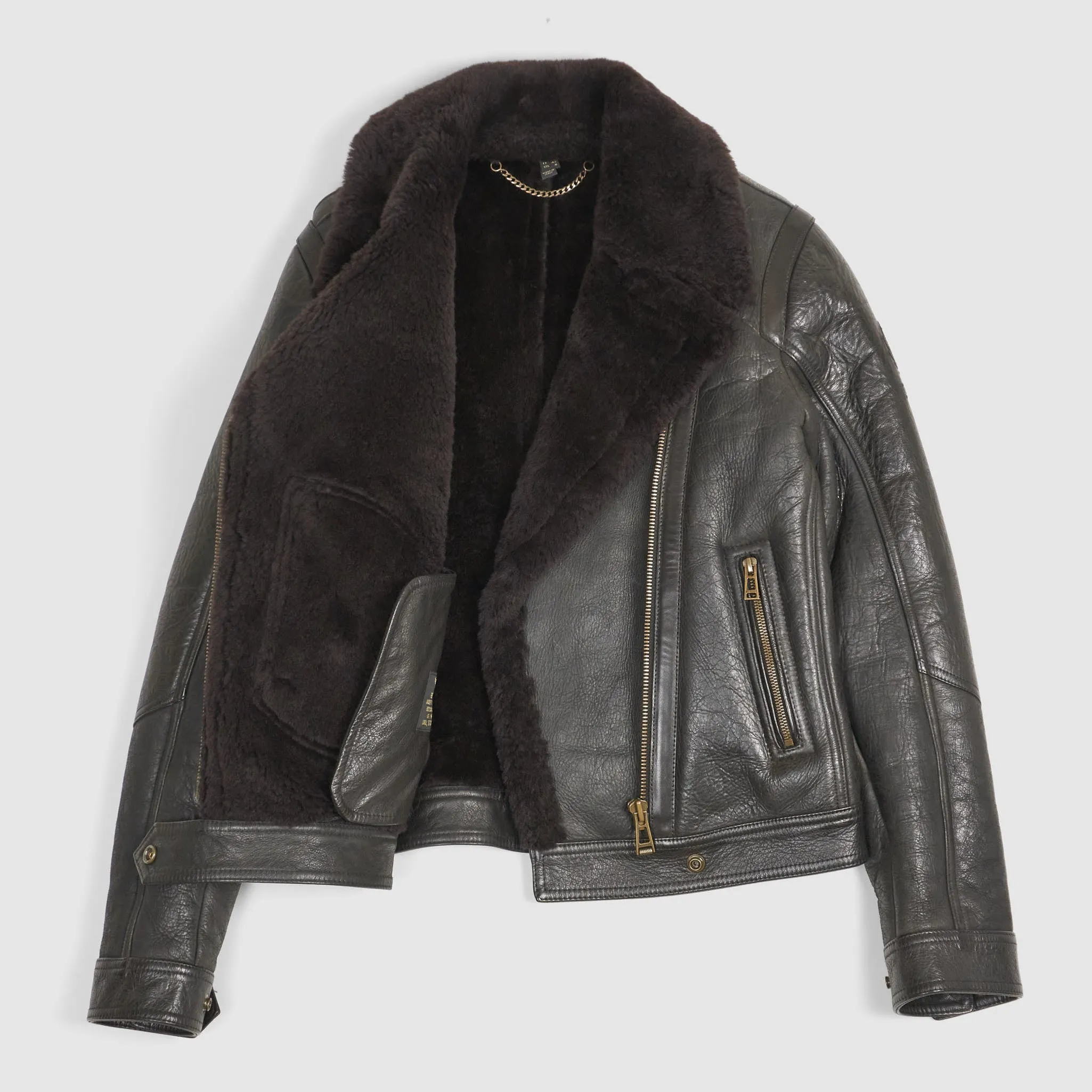 Belstaff Ladies Shearling Perfecto Danescroft Leather Jacket