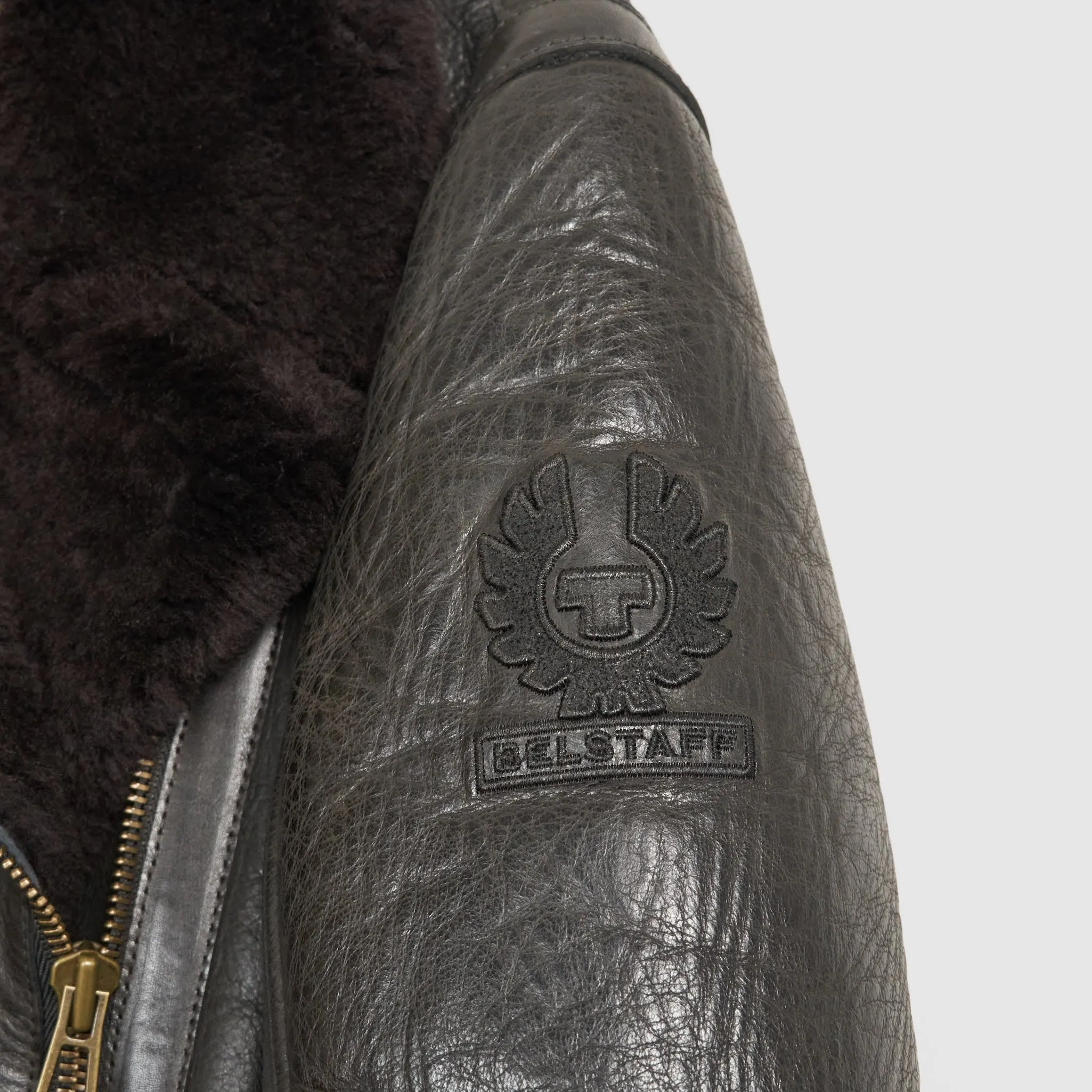 Belstaff Ladies Shearling Perfecto Danescroft Leather Jacket