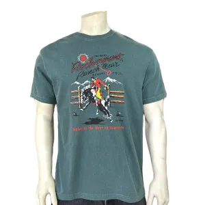 Men's Rockmount Bronc 100% Cotton Teal Western T-Shirt