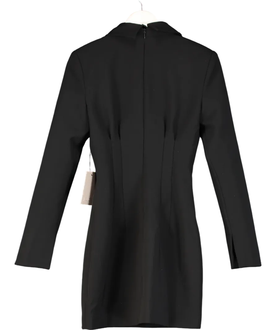 OddMuse Black Ultimate Muse Long Sleeve Collared Mini Dress UK S