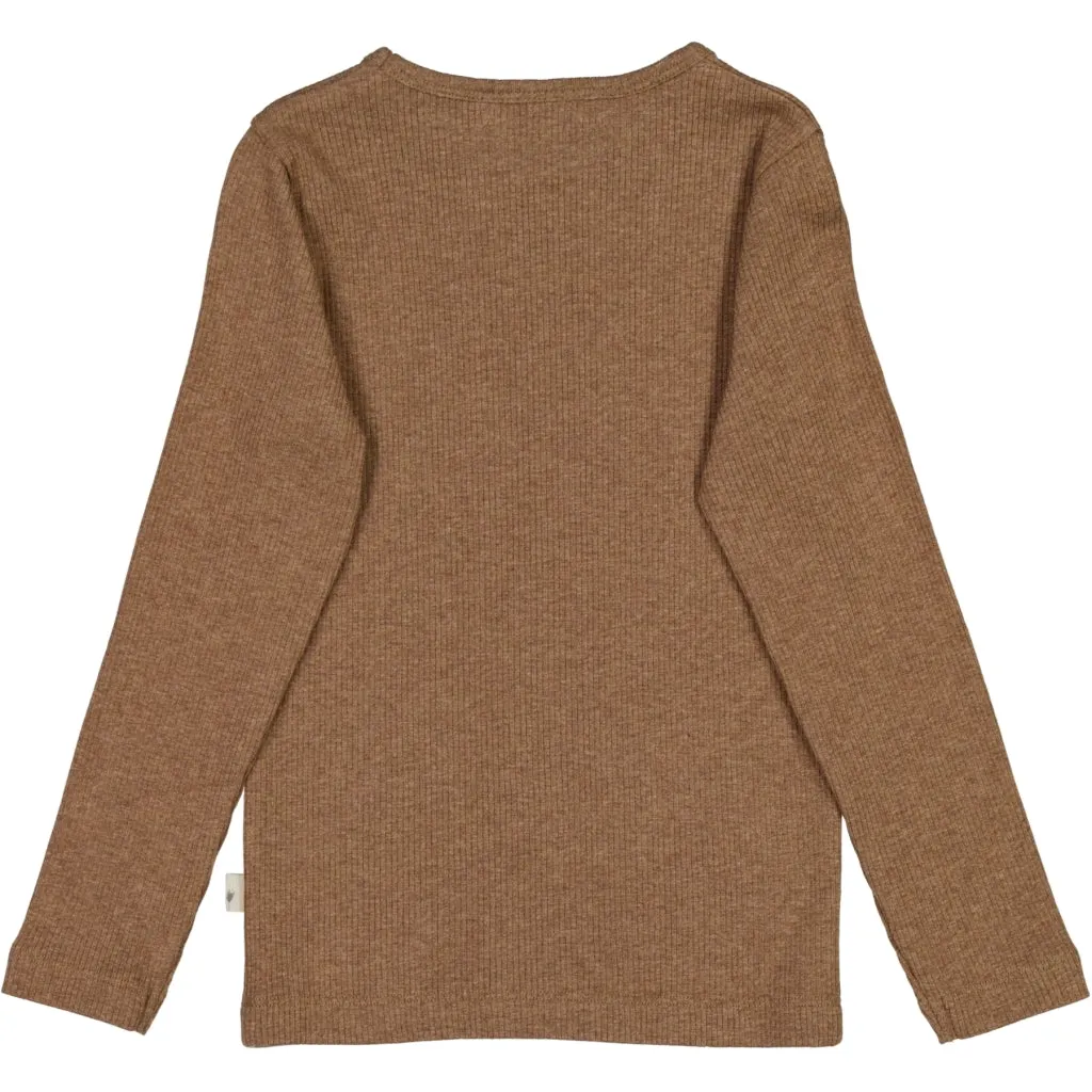 T-Shirt Nor LS - coffee melange